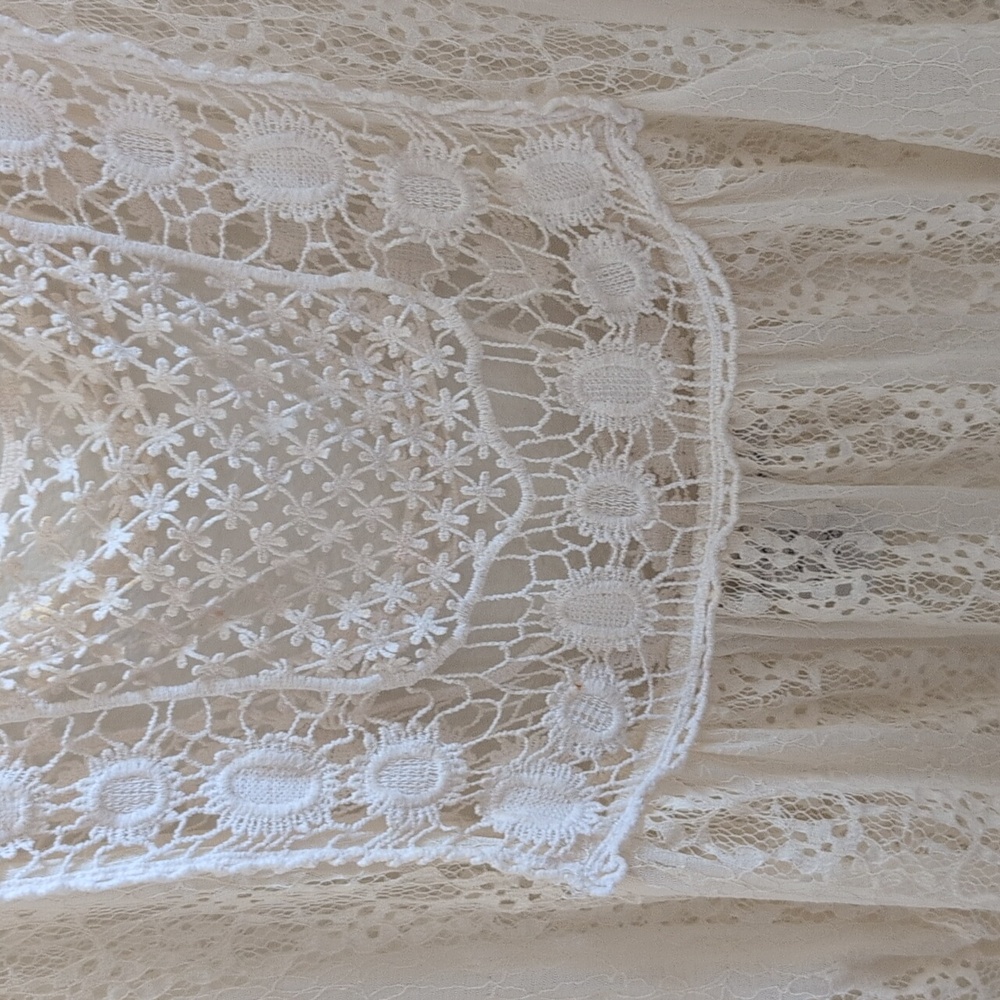 American Rag Cream Lace Crochet Tunic Top